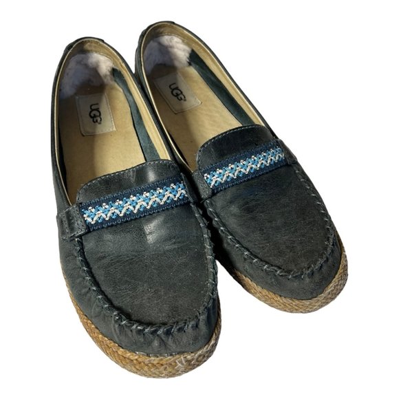 Ugg Leather Slip On Loafers - Picture 1 of 7